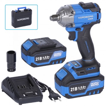 Гайковерт аккумуляторный NORDBERG NE802K (1/2", 21 В, 500 Нм)