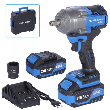 Гайковерт аккумуляторный NORDBERG NE805K (1/2", 21 В, 1000 Нм)